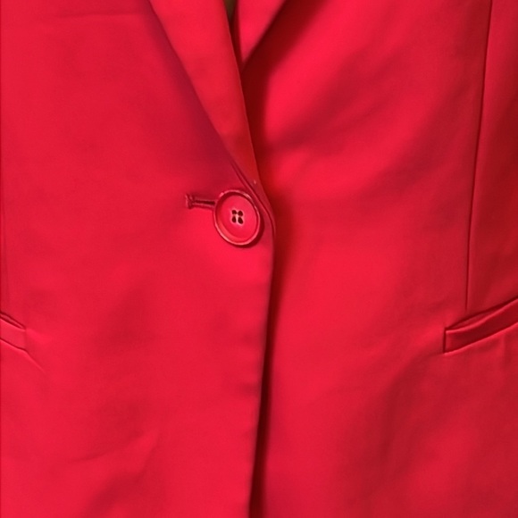 Zara Basic Shoulder Pads Hot Pink Single Button Blazer Size Medium - Picture 5 of 8